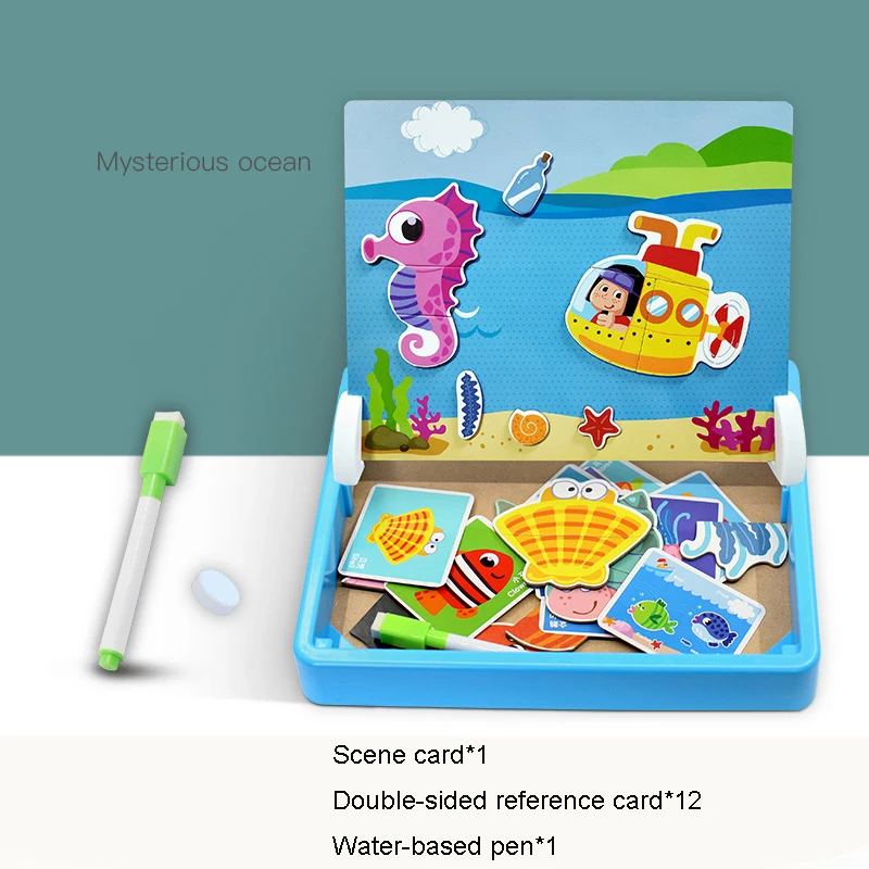 Early childhood enlightenment magnetic stickers puzzle wooden children's fun cartoon tabletop game spelling toys for kids
Early childhood enlightenment magnetic stickers puzzle wooden children's fun cartoon tabletop game spelling toys for kids