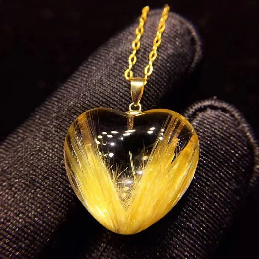 Ожерелье с кулоном из натурального золота с рутилированным кварцем для женщин и мужчин, Подарочные кристаллы для богатства, бусы из 18-карат... 
Ожерелье с кулоном из натурального золота с рутилированным кварцем для женщин и мужчин, Подарочные кристаллы для богатства, бусы из 18-карат...