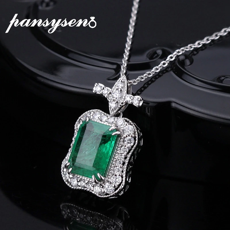 PANSYSEN Genuine 925 Sterling Silver Emerald Gemstone Pendant Necklaces Fashion Jewelry for Women Trendy Jewelrys Accessories
PANSYSEN Genuine 925 Sterling Silver Emerald Gemstone Pendant Necklaces Fashion Jewelry for Women Trendy Jewelrys Accessories