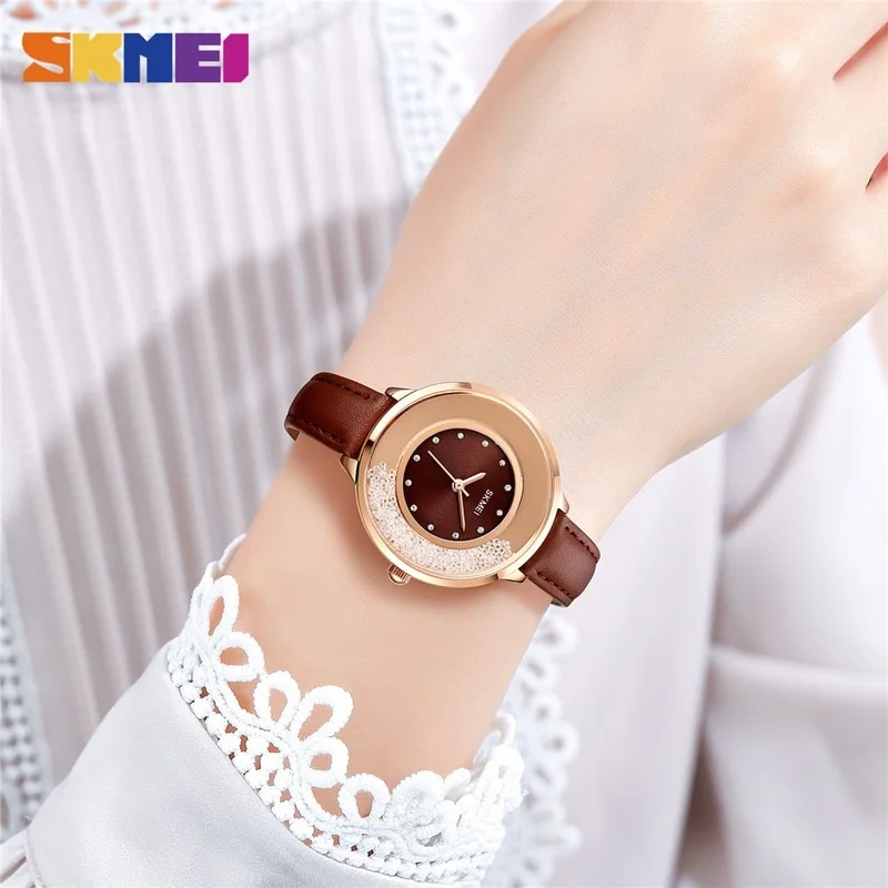SKMEI 2021 New Ladies Casual Watch Elegant Texture Waterproof Watch Crystal Dial Quartz Ladies Watch Luxury Leather Strap 1782
SKMEI 2021 New Ladies Casual Watch Elegant Texture Waterproof Watch Crystal Dial Quartz Ladies Watch Luxury Leather Strap 1782
