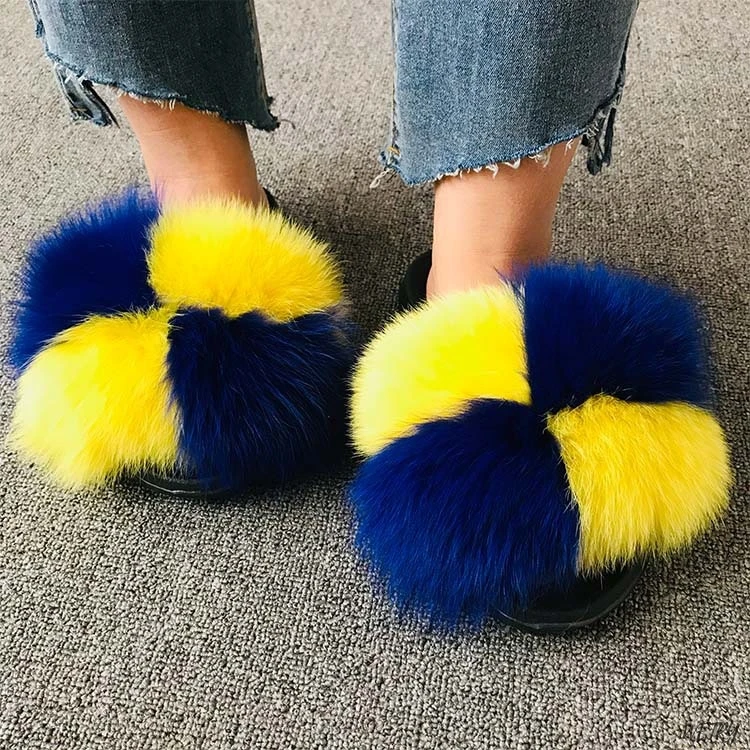 Summer multicoloured Fox Fur Slippers Real Fur Slides Female Indoor Flip Flops Raccon Fur Sandals Furry Fluffy Plush Shoes
Summer multicoloured Fox Fur Slippers Real Fur Slides Female Indoor Flip Flops Raccon Fur Sandals Furry Fluffy Plush Shoes