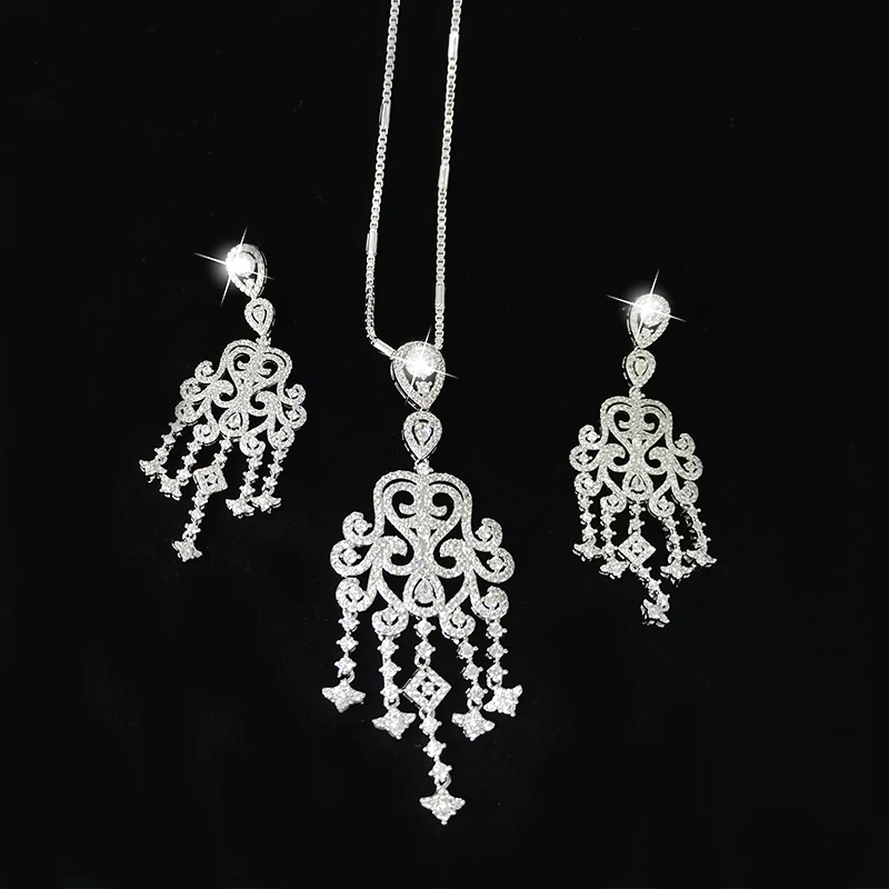 Crystal Rhinestone Drop Earrings Pendant Necklace Women High Quality Fashion Jewelry Set For Wedding Party Wholesale with Chain
Crystal Rhinestone Drop Earrings Pendant Necklace Women High Quality Fashion Jewelry Set For Wedding Party Wholesale with Chain