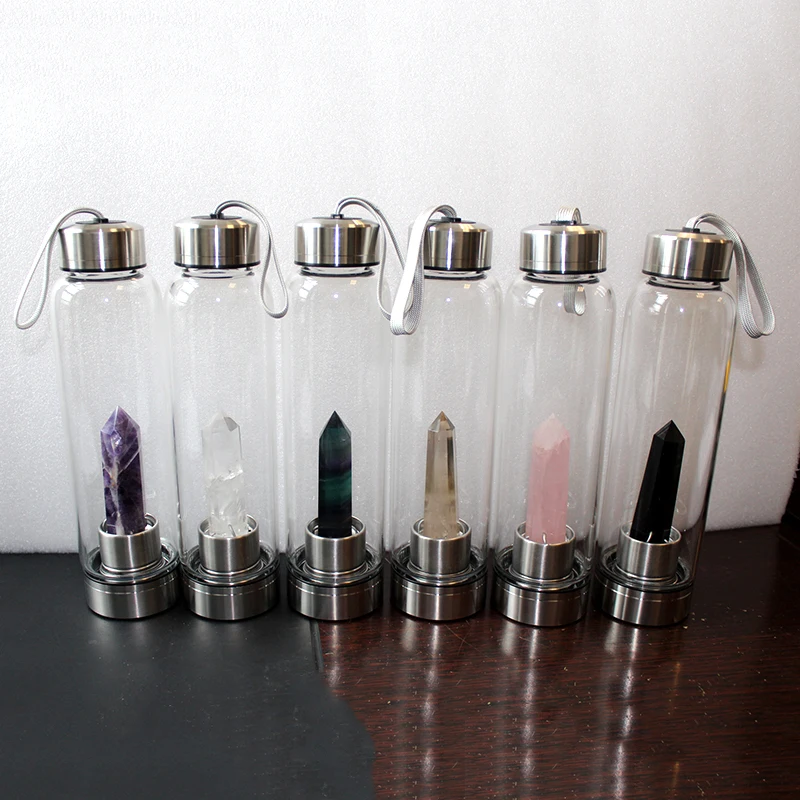 Natural Crystal Glass Water Bottle Gemstone Center Crystal Elixir Bottle Healing Obelisk Wand Stainless Steel Energy Cup
Natural Crystal Glass Water Bottle Gemstone Center Crystal Elixir Bottle Healing Obelisk Wand Stainless Steel Energy Cup