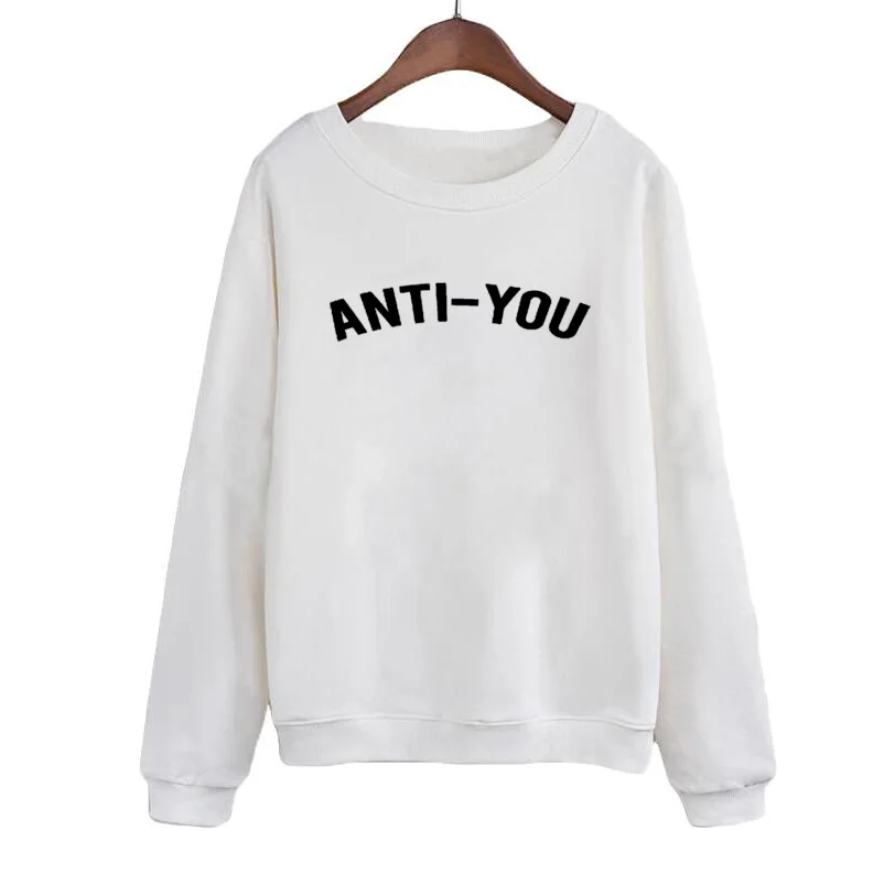 Casual Sweatshirt Autumn Europe Letters Print Hip-hop Clothes Women Long Sleeve Round Neck Hoodies Felpe Donna ANTI-YOU
Casual Sweatshirt Autumn Europe Letters Print Hip-hop Clothes Women Long Sleeve Round Neck Hoodies Felpe Donna ANTI-YOU