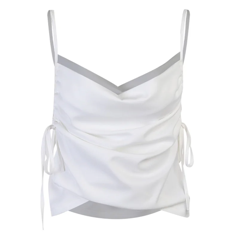 2021 Women Sexy Summer Tops Satin Lace-Up Design Women Sleeveless Tank Tops White Cami Women Tops Female
2021 Women Sexy Summer Tops Satin Lace-Up Design Women Sleeveless Tank Tops White Cami Women Tops Female