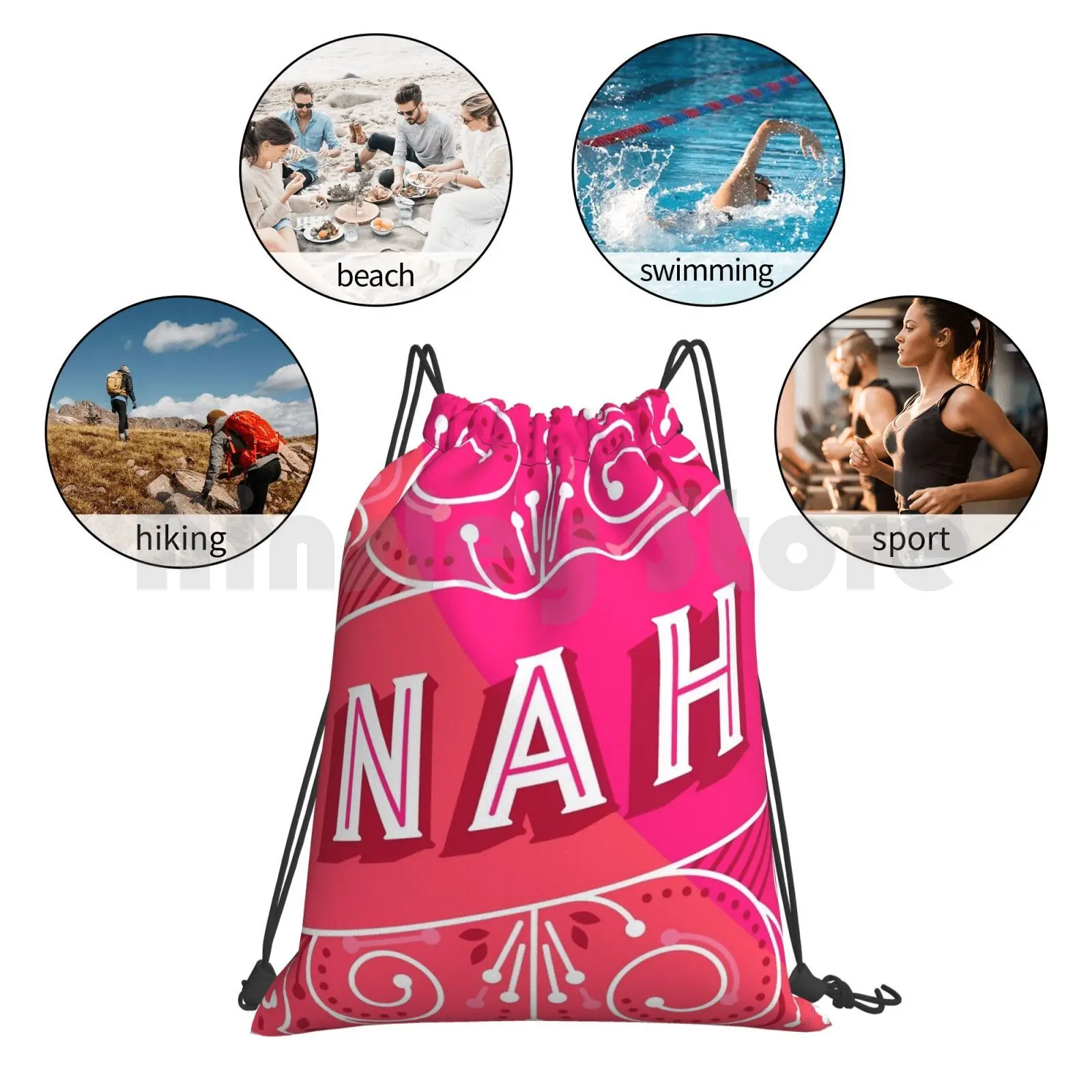 Nah Hot Pink Backpack Drawstring Bag Riding Climbing Gym Bag Nah No Funny Type Typography Gold Lettering Letter Nope Mint
Nah Hot Pink Backpack Drawstring Bag Riding Climbing Gym Bag Nah No Funny Type Typography Gold Lettering Letter Nope Mint