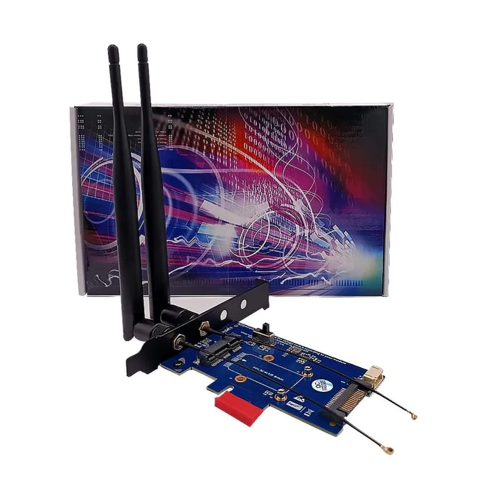 Mini PCI-E PCI Express to PCI-E 1x Adapter With SIM card Slot for WiFi and 3G/4G/LTE Card Accessories
Mini PCI-E PCI Express to PCI-E 1x Adapter With SIM card Slot for WiFi and 3G/4G/LTE Card Accessories