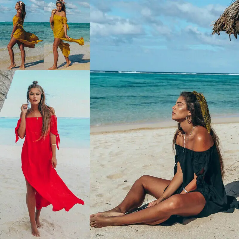 Sexy Off Shoulder Women Tunic Beach Dress Swim Suit Short Sleeve Solid Cover Up Summer Maxi Beach Dresses For Women Swimsuits
Sexy Off Shoulder Women Tunic Beach Dress Swim Suit Short Sleeve Solid Cover Up Summer Maxi Beach Dresses For Women Swimsuits
