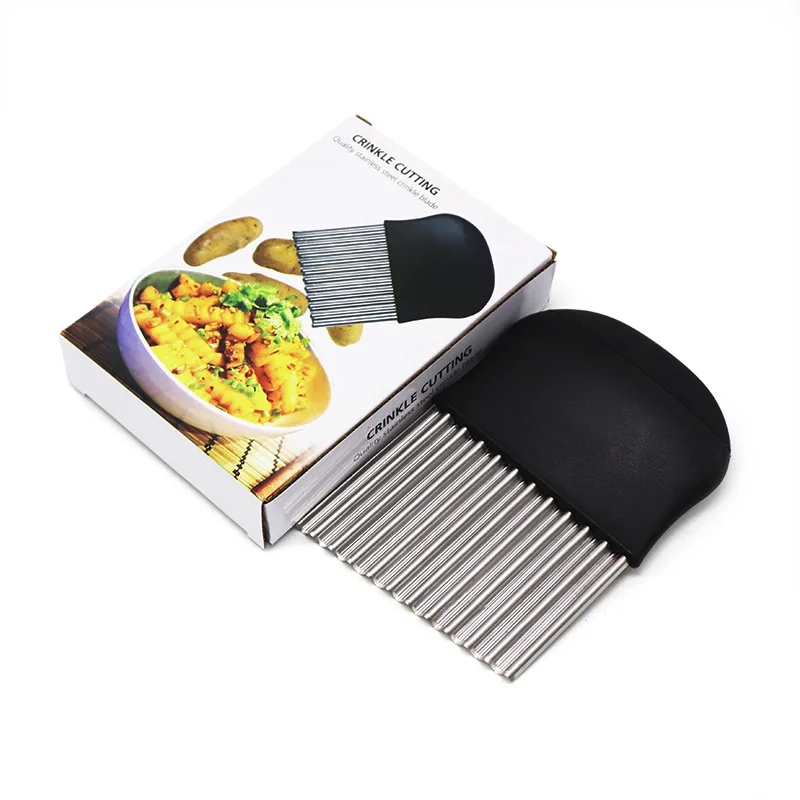 Stainless Steel Potato Chip Slicer Dough Vegetable Fruit Crinkle Wavy Slicer Knife Potato Cutter Chopper French Fry Maker
Stainless Steel Potato Chip Slicer Dough Vegetable Fruit Crinkle Wavy Slicer Knife Potato Cutter Chopper French Fry Maker