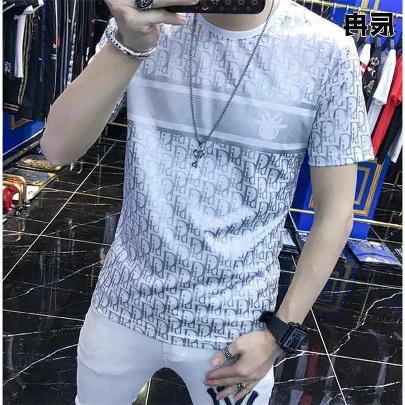 Mercerized cotton short sleeve t-shirt men's fashion printed half sleeve ice silk T-shirt 2021 new slim summer
Mercerized cotton short sleeve t-shirt men's fashion printed half sleeve ice silk T-shirt 2021 new slim summer