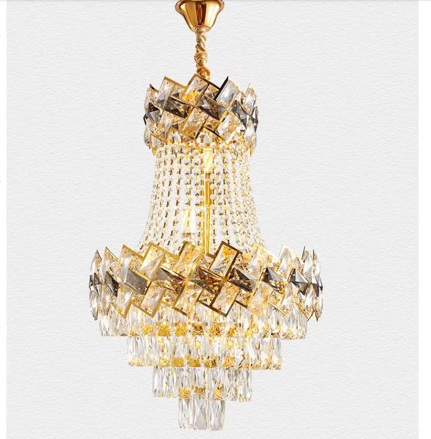 Modern LED Luxury Golden Color European Top K9 Champagne Crystal Chandelier Light Hotel Hall Living Room Dining Room AC 110-240V 
Modern LED Luxury Golden Color European Top K9 Champagne Crystal Chandelier Light Hotel Hall Living Room Dining Room AC 110-240V