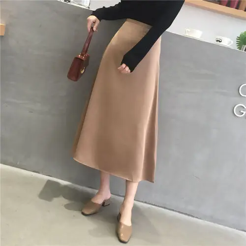 Women Elegant Office Lady Quality Glossy Satin Skirt Plain Shiny Fashion Elegant Solid High Waist Skirts
Women Elegant Office Lady Quality Glossy Satin Skirt Plain Shiny Fashion Elegant Solid High Waist Skirts