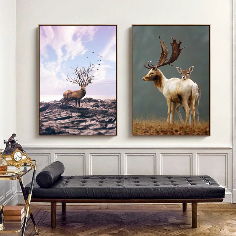 Modern Art Painting Golden Deer Decorative Paintings on the Wall Animal Posters Canvas Picture for Children's Room Bedside Decor
Modern Art Painting Golden Deer Decorative Paintings on the Wall Animal Posters Canvas Picture for Children's Room Bedside Decor