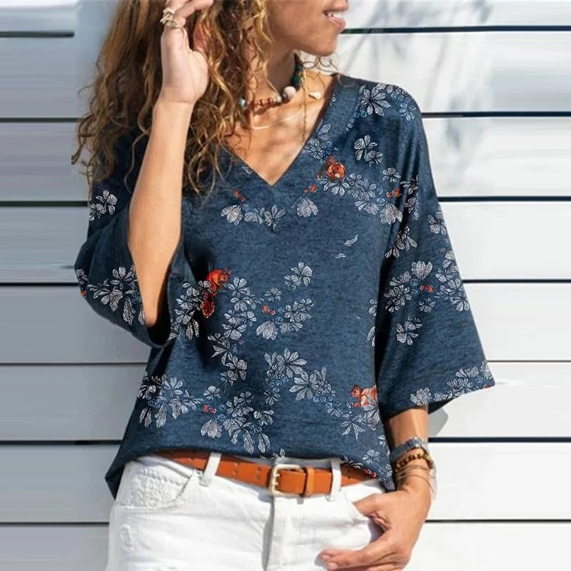 2021 Autumn V Neck Blouse Women Fashion Long Sleeve Printed Pullover Casual Ladies Office Shirt Vintage Loose Female Street Tops
2021 Autumn V Neck Blouse Women Fashion Long Sleeve Printed Pullover Casual Ladies Office Shirt Vintage Loose Female Street Tops
