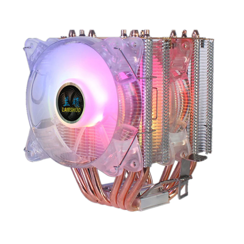 Lanshuo PC Computer Case Cooling Crystal6 Heat-pipes 4 Pin PWM RGB CPU Cooler Fan 9cmHydraulic Bearing DC 12V for Intel/AMD/X79
Lanshuo PC Computer Case Cooling Crystal6 Heat-pipes 4 Pin PWM RGB CPU Cooler Fan 9cmHydraulic Bearing DC 12V for Intel/AMD/X79