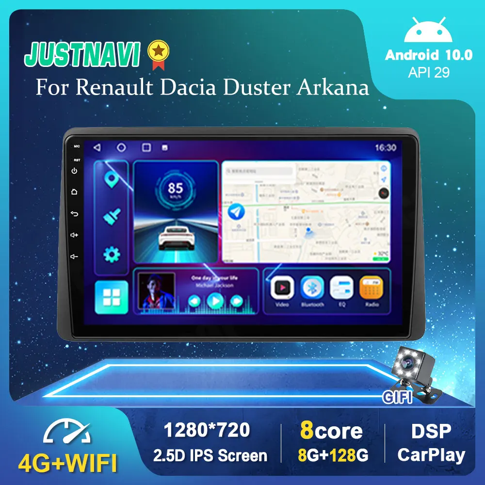 Автомобильный мультимедийный радиоплеер 6G 128G Android 10 0 для Renault Dacia Duster Arkana 2018 2019 GPS