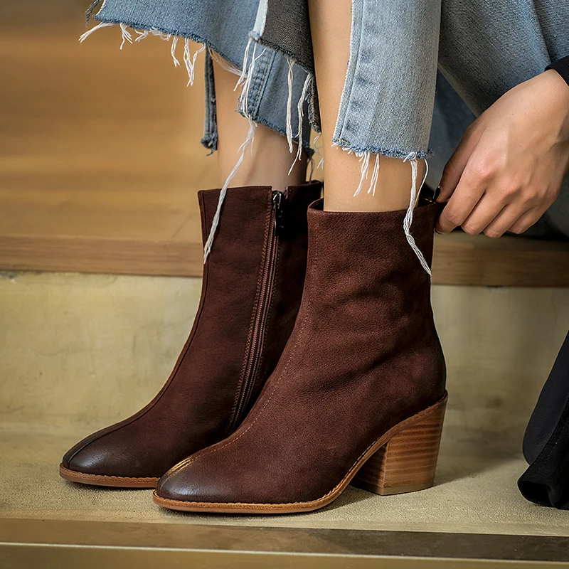 Elegant Genuine Leather Ankle Boots For Girls 2020 Winter Newest High Heels Boots ladies Boots Working Basic Shoes Woman
Elegant Genuine Leather Ankle Boots For Girls 2020 Winter Newest High Heels Boots ladies Boots Working Basic Shoes Woman