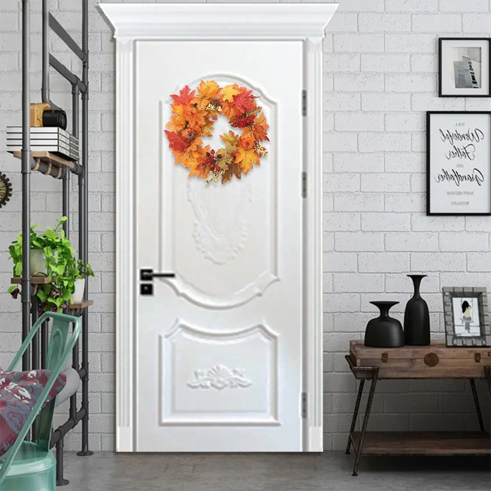 Plastic Rattan Halloween Decoration Autumn Simulation Wreath Creative Colorful Maple Leaf Home Decor Door
Plastic Rattan Halloween Decoration Autumn Simulation Wreath Creative Colorful Maple Leaf Home Decor Door