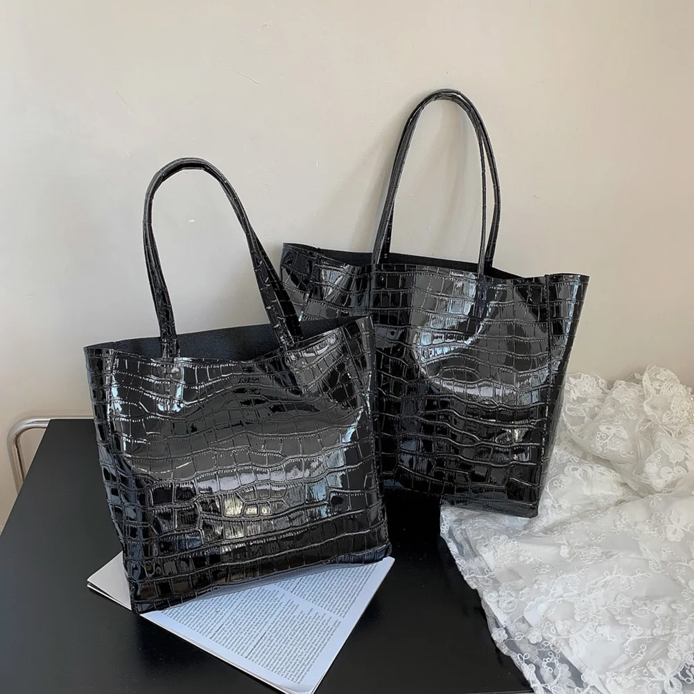 Vintage Women PU Leather Alligator Pattern Shoulder Shopping Bag Casual Ladies Solid Color Large Capacity Tote Handbags
Vintage Women PU Leather Alligator Pattern Shoulder Shopping Bag Casual Ladies Solid Color Large Capacity Tote Handbags