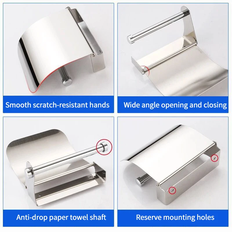 Bathroom Stainless Steel Paper Holder Wall Mounted Toilet Roll Holder Bathroom Accessories 1pcs Roll Paper Accessory Wall Mount
Bathroom Stainless Steel Paper Holder Wall Mounted Toilet Roll Holder Bathroom Accessories 1pcs Roll Paper Accessory Wall Mount