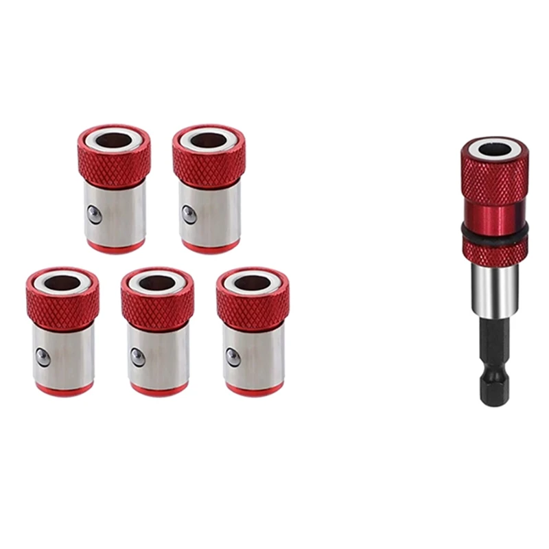 1 Pcs 1/4 Hex Shank Electric Drill Magnetic Screwdriver Bit Holder Tool & 5Pcs Magnetic Ring Screw Catcher Holder
1 Pcs 1/4 Hex Shank Electric Drill Magnetic Screwdriver Bit Holder Tool & 5Pcs Magnetic Ring Screw Catcher Holder