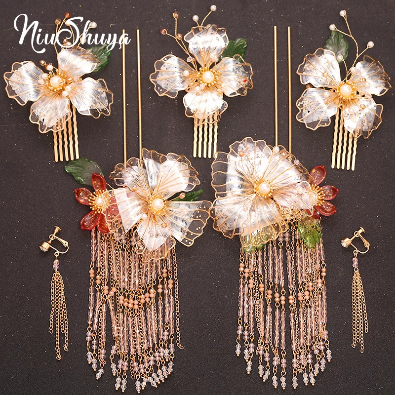 NiuShuya Flower Jewelry Bridal Wedding Hair Accessories Chinese Hairpins Clips Crystal Floral Head Jewelries
NiuShuya Flower Jewelry Bridal Wedding Hair Accessories Chinese Hairpins Clips Crystal Floral Head Jewelries