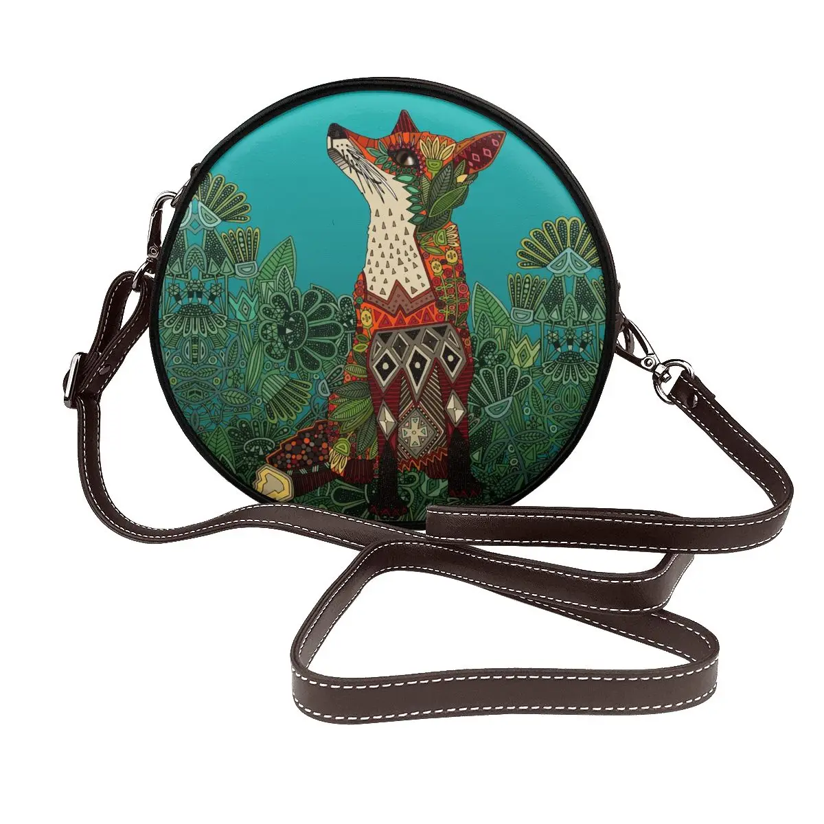 Floral Fox Bohemian Shoulder Bag Animal Pattern Shopping Student Round Bag Fashion Retro Leather Purse
Floral Fox Bohemian Shoulder Bag Animal Pattern Shopping Student Round Bag Fashion Retro Leather Purse