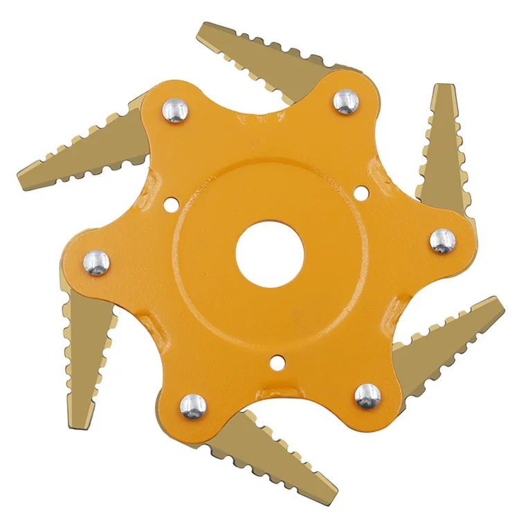 6 Teeth Brush Cutter Blade Trimmer Metal Blades Trimmer Head 65Mn Garden Grass Trimmer Head for Lawn Mower
6 Teeth Brush Cutter Blade Trimmer Metal Blades Trimmer Head 65Mn Garden Grass Trimmer Head for Lawn Mower