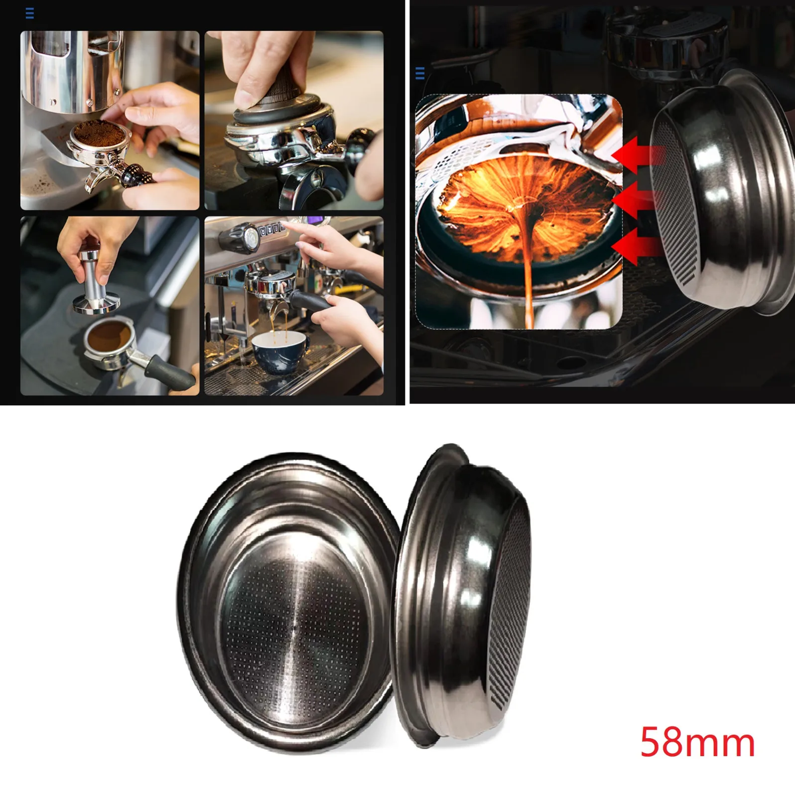 2pcs 58mm Stainless Steel Filter Basket High Pressure Coffee Machine Porous Dripper Cup For Coffee Espresso Machine Parts
2pcs 58mm Stainless Steel Filter Basket High Pressure Coffee Machine Porous Dripper Cup For Coffee Espresso Machine Parts