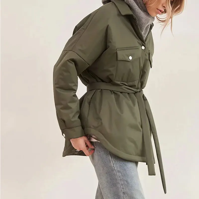 Nlzgmsj Za Autumn Parkas Women Fashion Pockets Coats Women Elegant Adjustable Waist Belt Cotton Jackets Female Ladies 202108
Nlzgmsj Za Autumn Parkas Women Fashion Pockets Coats Women Elegant Adjustable Waist Belt Cotton Jackets Female Ladies 202108