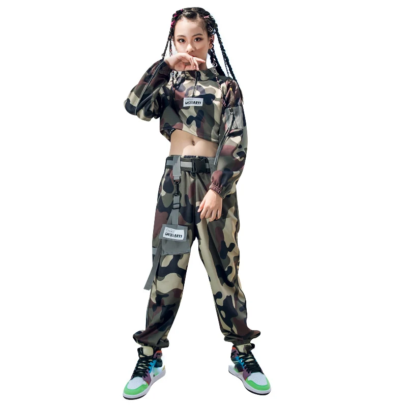 New Hip-hop Dancing Clothes For Kids Children 's Camouflage Suit Girls Practice Jazz Dance Costumes Street Dance Wear
New Hip-hop Dancing Clothes For Kids Children 's Camouflage Suit Girls Practice Jazz Dance Costumes Street Dance Wear