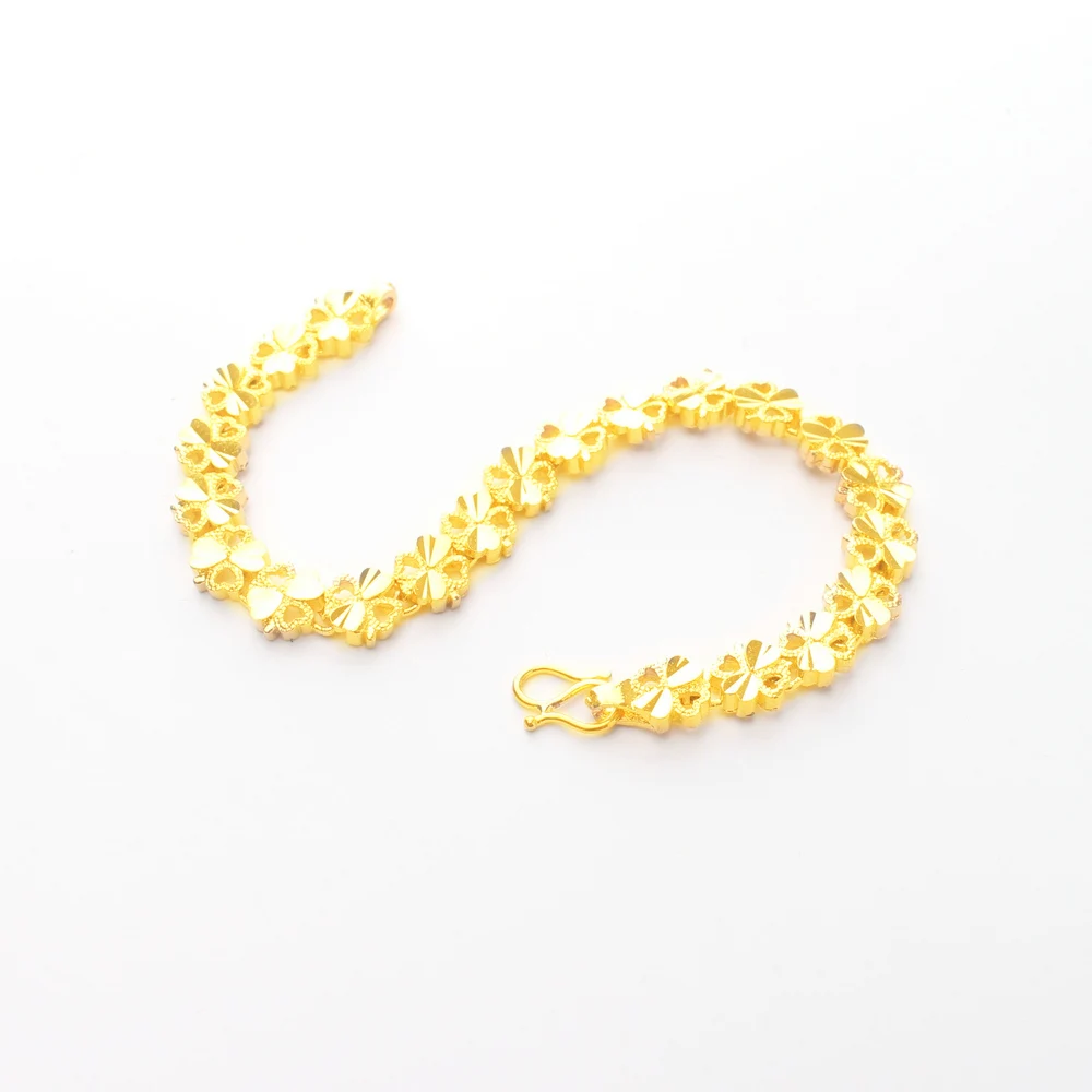 Женский свадебный браслет 24k золотого цвета ювелирный женский браслет-цепочка