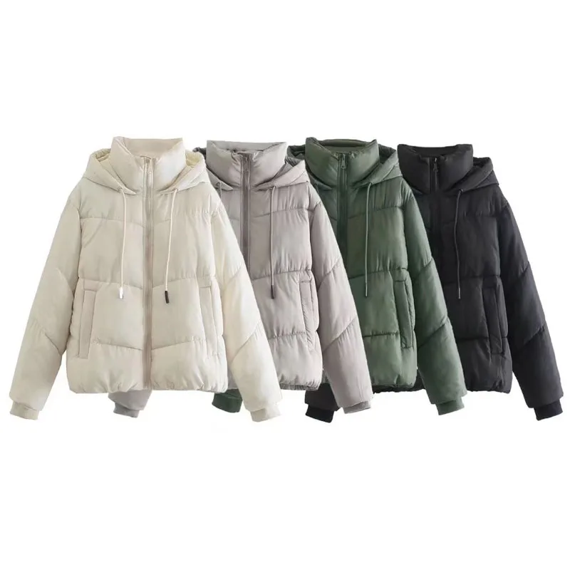 Женская зимняя теплая куртка с капюшоном Za, Свободное пальто с длинным рукавом и высоким воротником, черные парки на молнии, женские водоотт... 
Женская зимняя теплая куртка с капюшоном Za, Свободное пальто с длинным рукавом и высоким воротником, черные парки на молнии, женские водоотт...