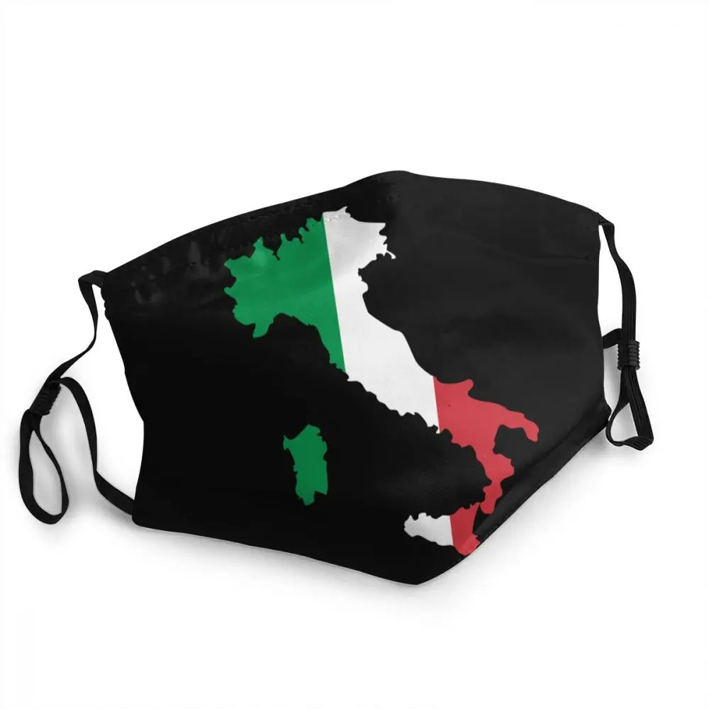 

Italy Flag Map Reusable Face Mask Unisex Adult Italian Patriotic Anti Haze Dustproof Protection Cover Respirator Mouth-Muffle