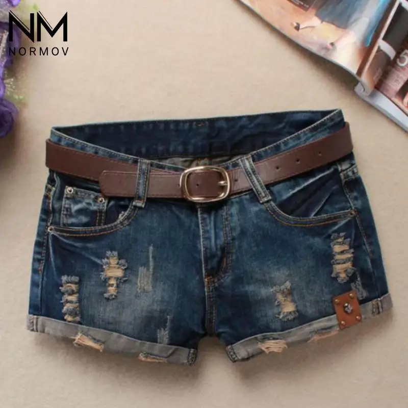 NORMOV Women Ripped Denim Shorts Sexy Hollow Holes Casual Low Waist Jeans Without Belt Female Streetwear Mini Shorts
NORMOV Women Ripped Denim Shorts Sexy Hollow Holes Casual Low Waist Jeans Without Belt Female Streetwear Mini Shorts