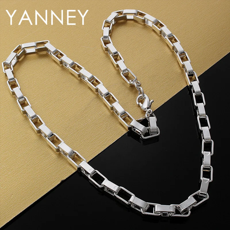 YANNEY 925 Sterling Silver Fine 18 Inch Box Chain Necklace For Woman Men Fashion Wedding Gift Jewelry
YANNEY 925 Sterling Silver Fine 18 Inch Box Chain Necklace For Woman Men Fashion Wedding Gift Jewelry