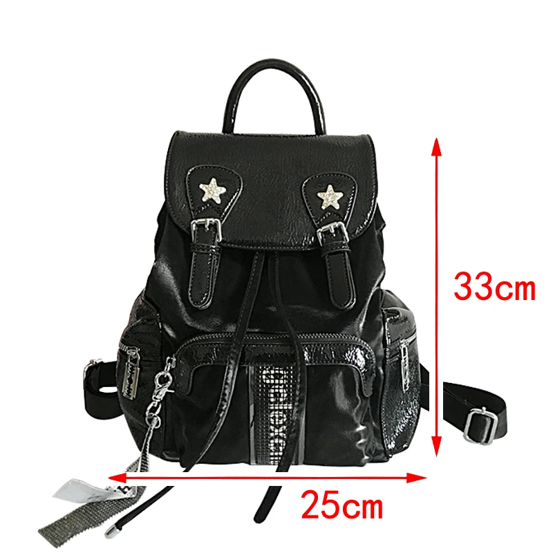 Color Matching Rivet Soft Leather Women's Backpack Leisure Drawstring School Backpack Large Capacity Rivet Bagpack Brand 2021 IT
Color Matching Rivet Soft Leather Women's Backpack Leisure Drawstring School Backpack Large Capacity Rivet Bagpack Brand 2021 IT