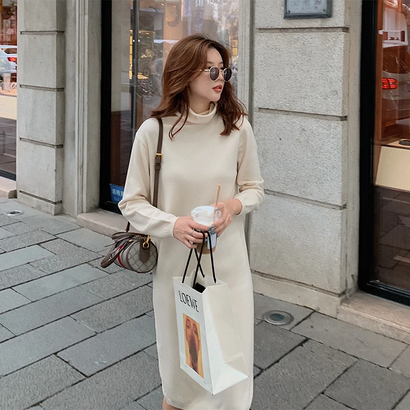 Casual fashion Heap-neck knitted dress women's autumn winter inner base long over-the-knee sweater dress
Casual fashion Heap-neck knitted dress women's autumn winter inner base long over-the-knee sweater dress