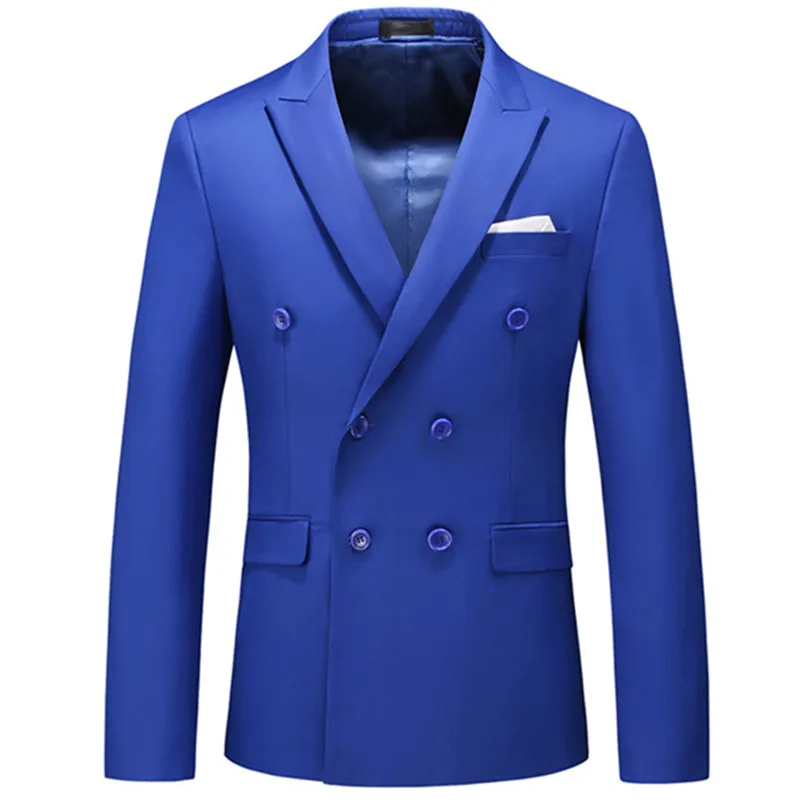 

2021 nova moda masculina casual boutique negócios cor sólida duplo breasted terno jaqueta blazers casaco