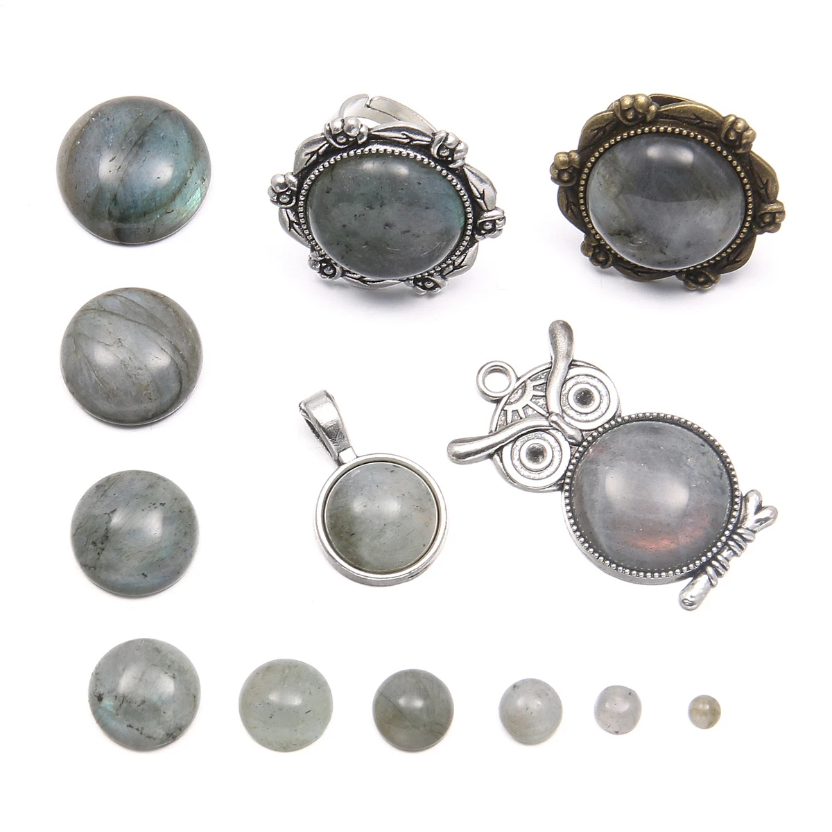 Natural Chakra Flash Labradorite Cabochon Dome Flatback for Jewelry Making Accessorie No Hole Loose Bead DIY Craft Ring 1PC
Natural Chakra Flash Labradorite Cabochon Dome Flatback for Jewelry Making Accessorie No Hole Loose Bead DIY Craft Ring 1PC