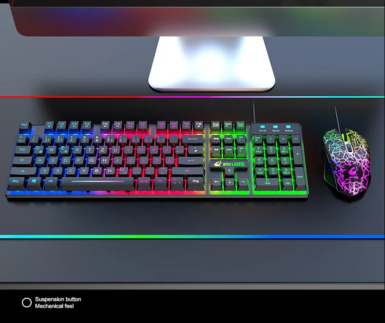 

German Light Button Mouse Suit Combo Pc Gaming Keyboard Rgb Gamer Keyboard and Mouse Combos Game Mice for Computers Keyboards