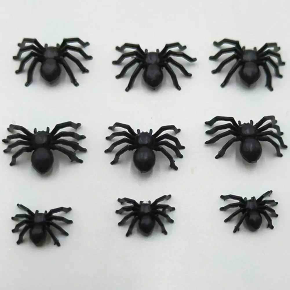 

Halloween Decorative Spiders Small Black Plastic Fake Spider Toys Halloween Funny Joke Prank Realistic Props