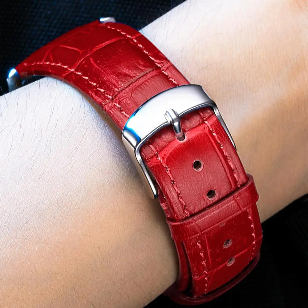 Watch strap for Tissot Men's Watchband for Women Cowhide Leather Steel Buckle Bracelet Alligator Grain Strap for Seiko Pulseira 
Watch strap for Tissot Men's Watchband for Women Cowhide Leather Steel Buckle Bracelet Alligator Grain Strap for Seiko Pulseira