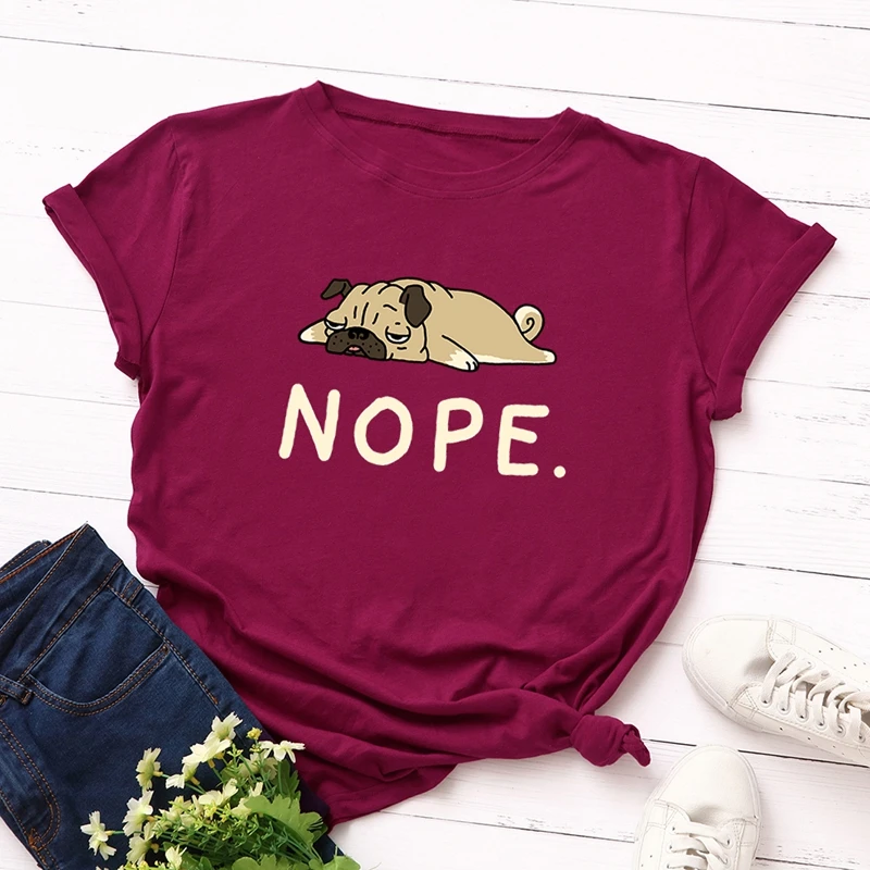 100% Cotton Plus Size S-5XL Women T-shirts Graphic Tees Female Shirts Summer Tops Nope Puppy Print Funny T Shirt Girl Tee Top
100% Cotton Plus Size S-5XL Women T-shirts Graphic Tees Female Shirts Summer Tops Nope Puppy Print Funny T Shirt Girl Tee Top