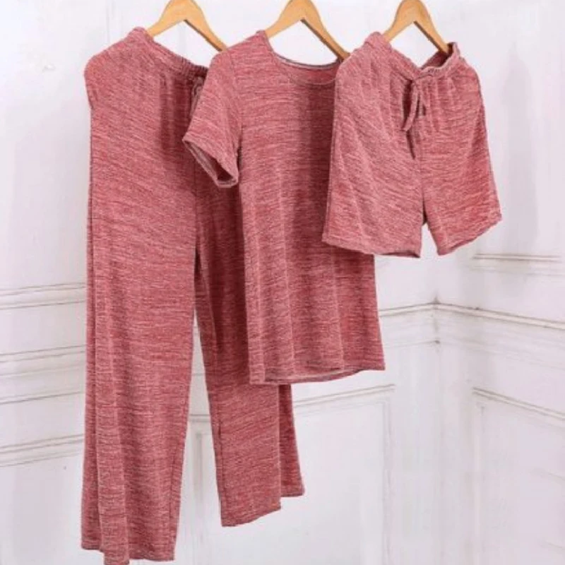 Three Piece Set for Women T Shirt Shorts Pants Sets Female Spring Tracksuit Short Sleeve Sweatshirt Bottoms Suit Sportswear 2021
Three Piece Set for Women T Shirt Shorts Pants Sets Female Spring Tracksuit Short Sleeve Sweatshirt Bottoms Suit Sportswear 2021