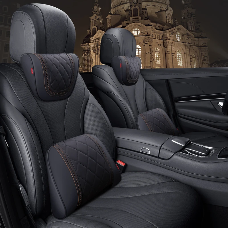 Leather Car Neck Headrest Pearl Cotton Car Rest Pillow Back Cushion Auto Seat Head Waist Supports Car Interior Lumbar Pillows
Leather Car Neck Headrest Pearl Cotton Car Rest Pillow Back Cushion Auto Seat Head Waist Supports Car Interior Lumbar Pillows