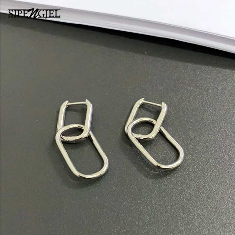 SIPENGJEL Fashion Gold Silver Color Exaggerated Geometry Hoop Earrings Punk Large Hip Hop Earrings For Women Wedding Jewelry 
SIPENGJEL Fashion Gold Silver Color Exaggerated Geometry Hoop Earrings Punk Large Hip Hop Earrings For Women Wedding Jewelry