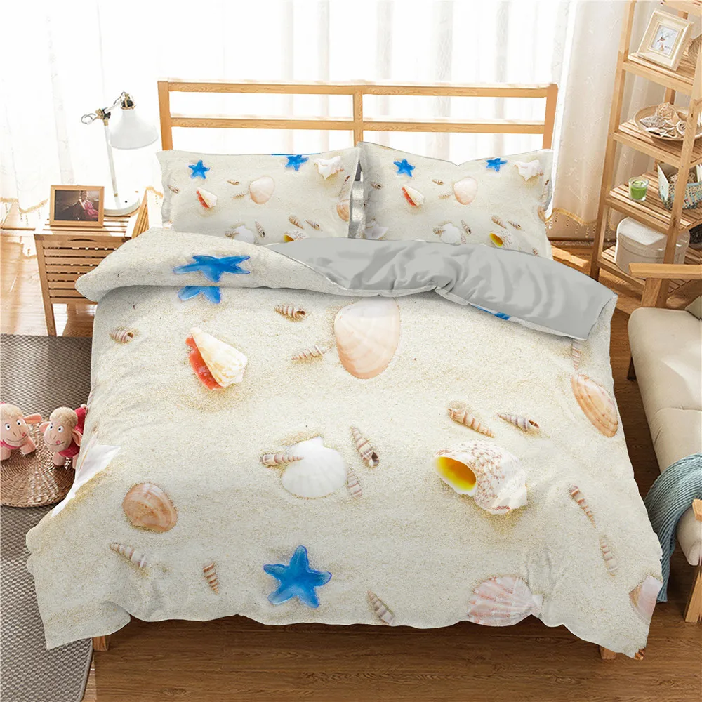 

Новый морской постельное белье океан комплекты 3D пляжные пододеяльник набор король Queen полного комфорта с наволочкой домашний текстиль пос...
