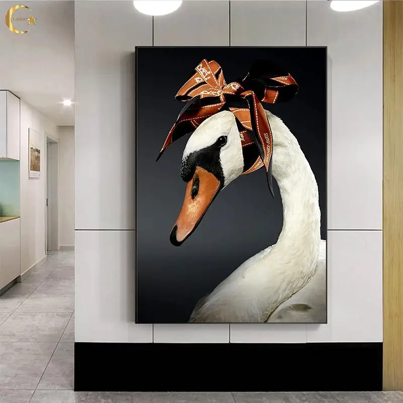 Modern White Swan Yellow Ribbon Canvas Painting Posters and Prints Animals Pictures Wallpapers for Home Room Improvement Decor
Modern White Swan Yellow Ribbon Canvas Painting Posters and Prints Animals Pictures Wallpapers for Home Room Improvement Decor
