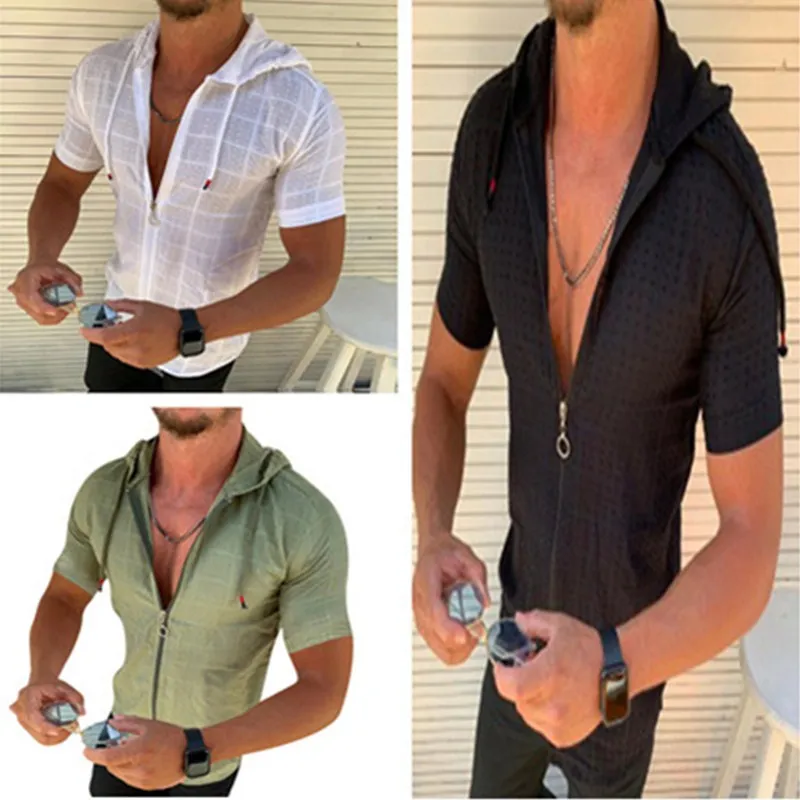 Fashion Long/Short sleeved Hoodie Zipper T shirt Men clothing Summer Solid color Casual Plaid print Open Stitch Thin Tshirt Mens
Fashion Long/Short sleeved Hoodie Zipper T shirt Men clothing Summer Solid color Casual Plaid print Open Stitch Thin Tshirt Mens